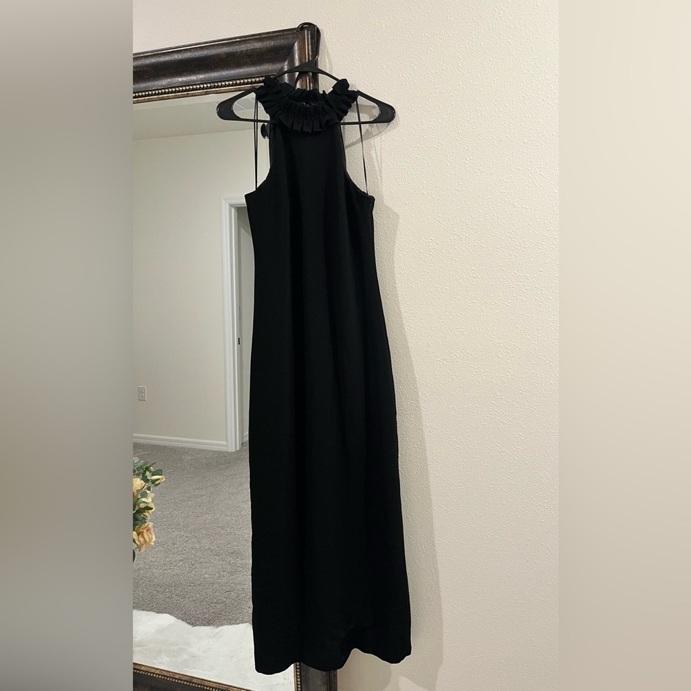 Trina Turk Black High Ruffle Gown Size 4 - Picture 4 of 9